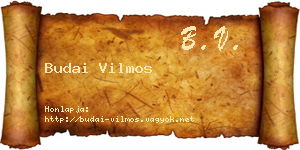 Budai Vilmos névjegykártya